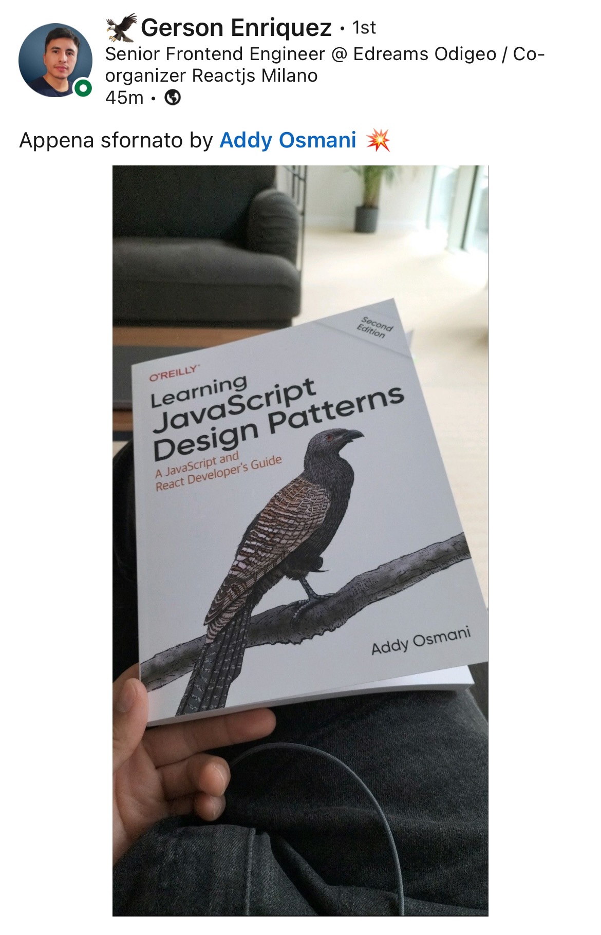 photo of learning javascript design patterns book