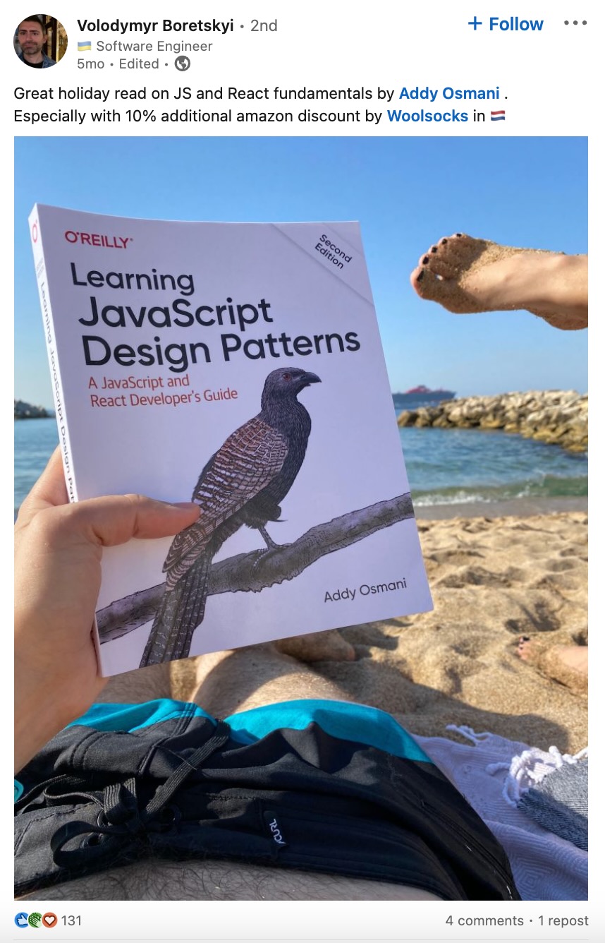 photo of learning javascript design patterns book